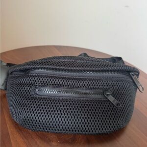 Dagne Dover Black Mesh Ace Belt Bag